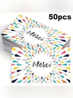 Merci Multi-Color Thank You Cards - Pack of 50